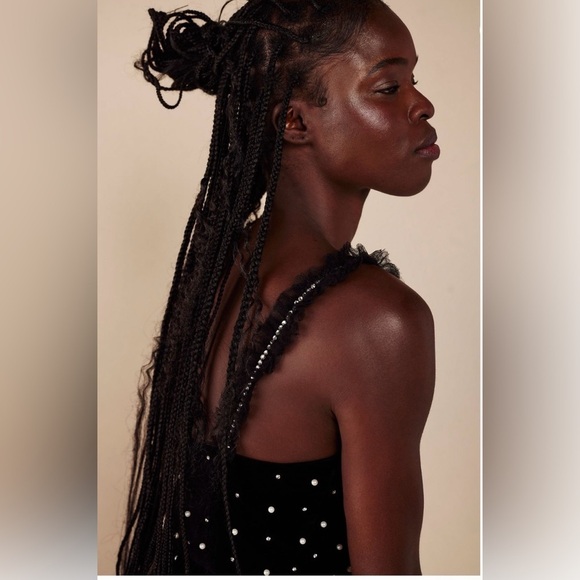 LoveShackFancy Devita Dress Embellished Velvet Mini Dress - Picture 6 of 15